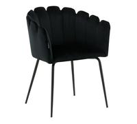 Chaise en Velours Limhamn 76cm Noir