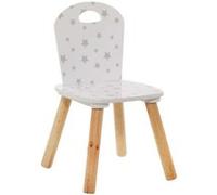Chaise enfant coloris blanc motif etoiles - Longueur 32 x Profondeur 31,5 x Hauteur 50 cm -PEGANE- Blanc G