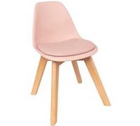 Atmosphera – Chaise enfant Baya – Plastique et hêtre, coussin intégré – Rose