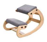 Chaise ergonomique à genouillères SucceBuy en bois avec coussin en mousse épaisse pour soulager les douleurs au cou ou au dos, idéale pour la maison ou le bureau Beige TypeB