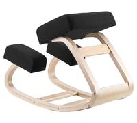 Chaise ergonomique à genoux, chaise de posture en bois avec coussins en mousse épaisse et structure en bois massif, hauteur réglable, soulagement naturel des douleurs au cou ou au dos, idéale pour la