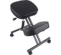 Chaise ergonomique pour les genoux - Chaise orthopédique - Réglable en hauteur de 50 à 60 cm - Rembourrage épais - Avec roulettes - Structure en acier - Capacité de charge 100 kg - Noir