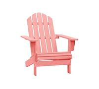 Chaise exterieur non pliable en bois massif H. 89.5 cm rose
