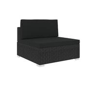 Chaise exterieur non pliable H. 52.5 cm en resine tressee noir