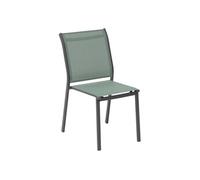 HESPERIDE - Chaise de Jardin Empilable Essentia Vert Olive - Aluminium Texaline - Dim 46 x 61 x 88 cm - Meuble d'Extérieur Résistant aux UVF