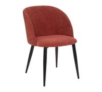 Atmosphera - Chaise Celeste - Velours côtelé - Pieds en métal - Rose Terracotta
