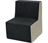 My Velinda - Chaise Fauteuil Pouf pour chambre d'enfant - Confort de jeu et repos - Gris-Beige