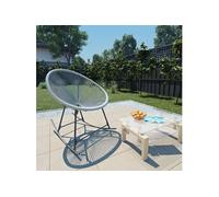 Chaise H. 90 cm non pliable exterieur en resine tressee gris