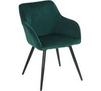 Happy Garden Chaise GISELE vintage velours métal non empilable H. 81,5 cm vert
