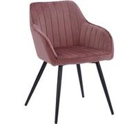 Chaise en velours bertille rose