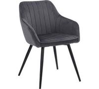 Chaise en velours bertille grise