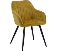 Chaise en velours BERTILLE moutarde