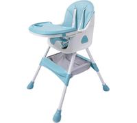 Chaise haute 2-en-1 pour bébé - Chaise d'appoint pour enfant - Réglable en hauteur - Pliable - Double plateau repas 43 x 25 cm - Harnais à 5 points - De 6 mois à 6 ans - Rembourrée, vert clair