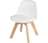 Chaise haute à pieds en bois - hauteur d'assise 33 cm - chaises hautes stables avec dossier pour chambre d'enfant - PP +Polyuréthane(blanc)