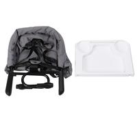 Chaise haute avec crochets, tissu Oxford, multifonctionnelle, portable, pliable, table d'appoint pour tout-petits, grise