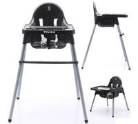 Chaise Haute Baby Eco Avec Fonction Inclinable (Noir)