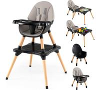 Chaise haute bébé 6 en 1 avec table d'appoint et double plateau