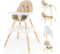 Chaise haute bébé convertible 6 en 1 avec tablette et harnais de sécurité