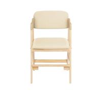 Chaise Haute Bébé en Bois, 6 Hauteurs Réglables Stable Chaise Supporte 35 KG pour Enfants et Adultes, Chaise Haute Evolutive avec Coussin d'Assise, Assise et Repose-pieds Réglables (2, Beige)