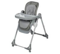 Bebeconfort Olea, chaise haute, 0 à 3 ans, 0 à 15 kg, entièrement réglable, 9 positions de hauteur et 3 d’inclinaison, nettoyage facile, 4 roues pivotantes, pliage compact, Mineral Gray
