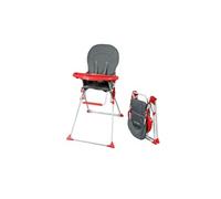 Bambisol Chaise haute bébé fixe ultra compacte Gris & Rouge