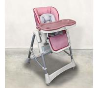 Chaise haute bébé pliable - rose