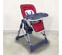 Chaise haute bébé pliable - rouge