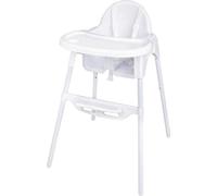 Chaise haute Bolero en acier inoxydable et polypropylène, blanche