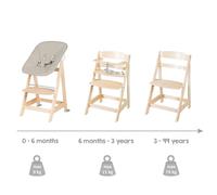 Chaise haute 'Born Up Set 2 en 1 Gris matelassé