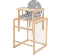 Chaise haute combinée en bois Roba Little Stars, nature