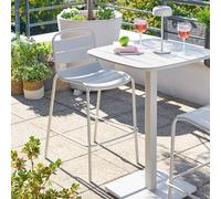 Chaise haute de jardin ALEGORIA Argile Acier traité époxy, Traitement anti-rouille renforcé Hespéride