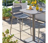 Chaise haute de jardin ALEGORIA Café Acier traité époxy, Traitement anti-rouille renforcé Hespéride