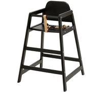 Chaise haute empilable en bois Emma Noir