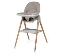 Chaise haute et chaise pour bébé Foppapedretti Bonito 2 en 1, de 6 mois à 6 ans (max. 15 kg), siège ergonomique à 3 positions d'inclinaison, double plateau, rembourrage amovible, couleur sable