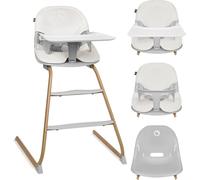 Chaise haute et siège Lionelo Dalia - 2 en 1 - De 6 mois à 60 kg - Plateau lavable au lave-vaisselle - Montage sans outil - GRIS NATUREL
