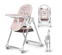 Chaise Haute Et Transat Lastree 2 En 1 Avec Hauteur Réglable, Dossier Inclinable Et Harnais 5 Points Rose TU
