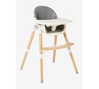 Chaise haute évolutive 2 hauteurs High & Low gris/bois TU