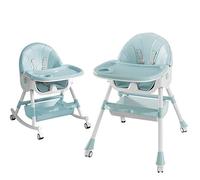Chaise Haute Evolutive 6 en 1,Transat, Balancelle et Rocker Multifonction pour Bébé (0m+ 15kg) / Reclinable, Pliable et Réglable,Harnais 5 Points,Siège de table enfant