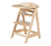 roba Chaise Haute Évolutive en Bois Sit Up Fun + Plateau Repas Détachable en un Seul Clic - Hauteur Réglable - 6 Mois jusqu'à 70 kg - Naturel