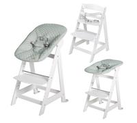 Chaise Haute Évolutive Born Up Avec Transat Déperlant Et Inclinable Roba Style Blanc - Vert Givré TU