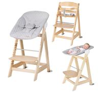 Chaise Haute Évolutive Born Up Avec Transat Déperlant Et Inclinable Roba Style Naturel - Gris Argenté TU