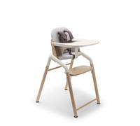 Chaise haute évolutive Giraffe + baby set + tablette bois neutre et blanc