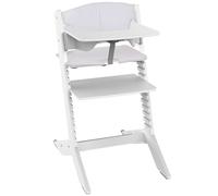 Chaise haute évolutive Nala Blanche avec tablette et coussin