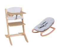 Chaise haute évolutive Nala Naturel avec set nouveau-né, tablette et coussin