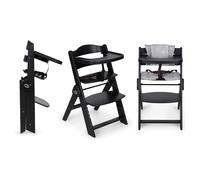 Chaise Haute Evolutive Pliante Innovaciones Ms Full Plus, Noire, avec Coussin Gris