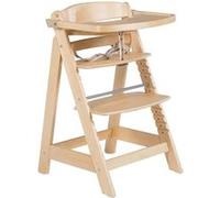 roba Chaise Haute Évolutive en Bois Sit Up Click et Fun + Plateau Repas Détachable - Hauteur Réglable - 6 Mois jusqu'à 70 kg - Naturel