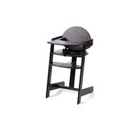 Geuther Filou - Chaise haute en bois - Chaise haute - Chaise de salle à manger pour bébé à table - Chaise haute pour jeunes enfants - Harnais 3 points - Chaise haute pour bébé - Noir