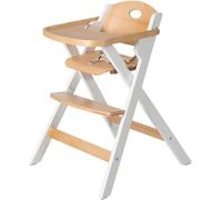 Chaise Haute Pliable Roba Fold Up Smart, Plateau Repas, Harnais de Sécurité, Bois Blanc, 79 x 58 x 59 cm
