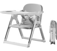 Chaise haute portable, design réglable, facile à nettoyer, GRIS