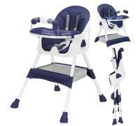 Chaise haute pour bébé - E500 Booster Seat - Pliable - Chaise haute et rehausseur 2-en-1 - Double plateau - Support pour jouets - Facile à nettoyer - 13 à 24 mois - Bleu